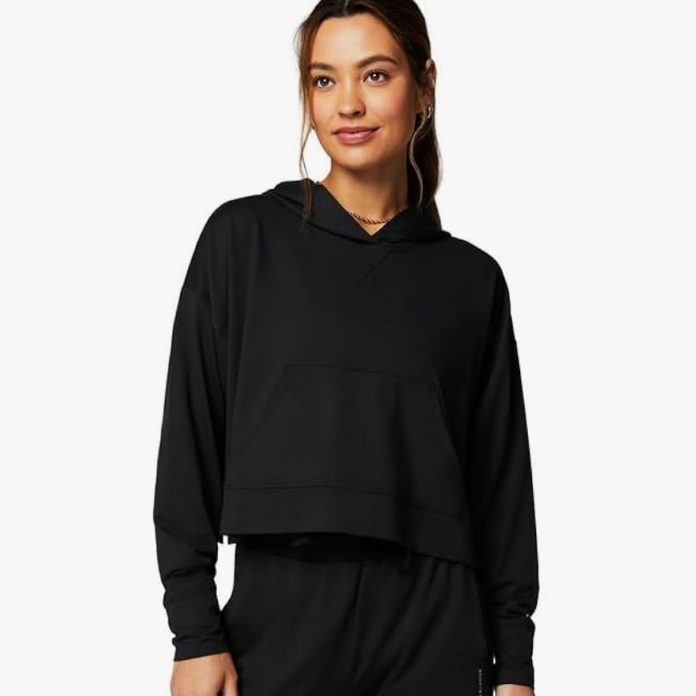 NWT Fabletics‎ Cloud Jersey Cropped Hoodie Black  R27